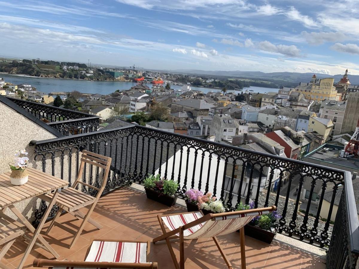 Moderno Piso Con La Mejor Terraza De Ribadeo Y Vistas Maravillosas Eksteriør bilde