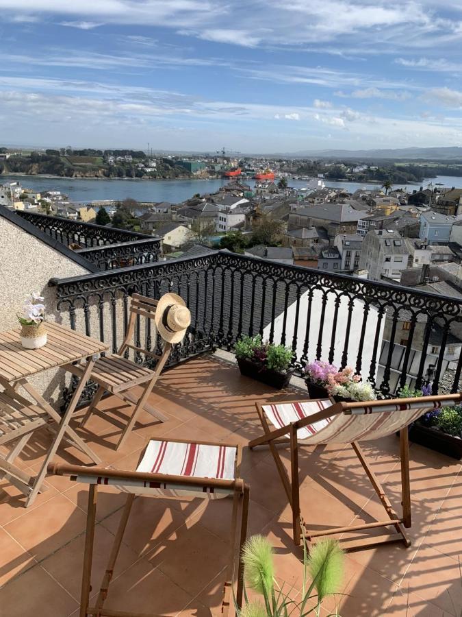 Moderno Piso Con La Mejor Terraza De Ribadeo Y Vistas Maravillosas Eksteriør bilde