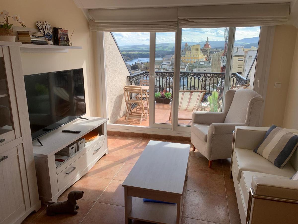Moderno Piso Con La Mejor Terraza De Ribadeo Y Vistas Maravillosas Eksteriør bilde
